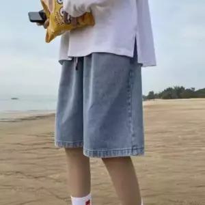 [텐바이텐]데님 와이드 밴딩 5부 청 버뮤다 팬츠 반바지 청바지 남자 남성 학생