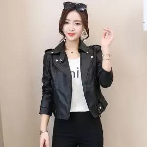 라이더자켓 1컬러 레더 여성 스트랩 가죽자켓 베이직