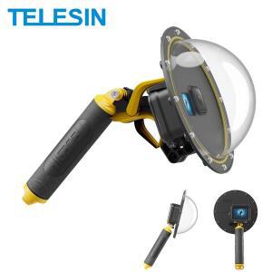 TELESIN 30M 방수 6'' 돔 포트 GoPro  13 9용 플로팅 핸들 트리거가 있는 하우징 케이스