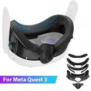 메타 퀘스트 3 VR용 페이셜 커버라이트  코 패드 포함 액세서리용 PU 가죽 쿠션