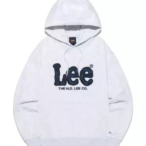 리 빅 트위치 데님 아플리케 후드 티셔츠 라이트그레이 5327398