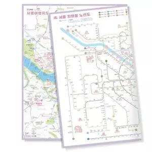 서울시지도 나우맵 휴대용 서울 여행 지도 - 수도권 지하철노선도