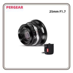 Pergear 25mm F1.7 수동 카메라 렌즈 APS-C Fuji X Canon RF Nikon Z M4/3 Sony E 마운트 대형 조리개 미러