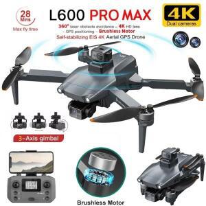 L600 PRO MAX GPS 드론  4K 3축 PTZ HD 듀얼 카메라 장애물 회피 브러시리스 모터 5G WIFI RC 콥터 완구