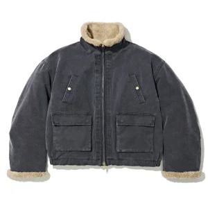 {백화점 정품} 파르티멘토 VTG 워시드 플리스 무톤 자켓 블루쉬 차콜 DP-2437 BC 4612443