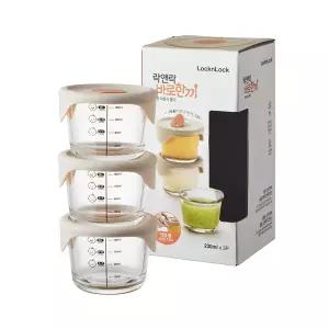 [보리보리/락앤락]바로한끼 이유식 원형용기 230ml 3개세트 (LLG508S3)