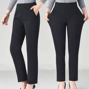 2장세트 제이케이 국산 봄가을 나일론 여성 밴딩 일자 스판바지 팬츠