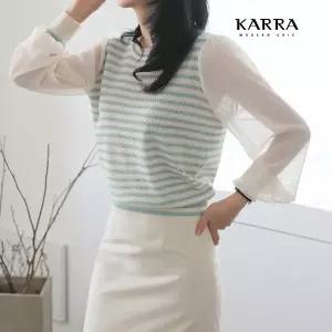 KARRA 쉬폰슬리브스트라이프니트_KB3SKN040Q