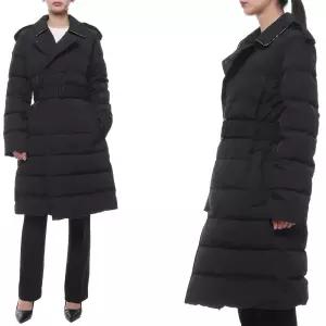 [롯데백화점]버버리 여성 더블 브레스트 퍼퍼 롱패딩  8097869 BLACK SAND 24F