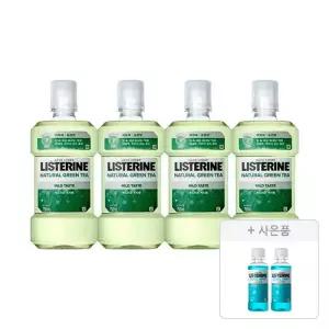 리스테린 그린티 마일드 750ml, 4개+증정(쿨민트 100ml, 2개)
