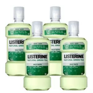 리스테린 녹차 가글액 내추럴 그린티 마일드 구강청결제 750ml / 4개