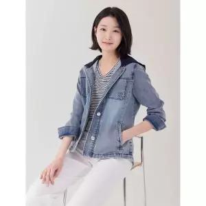 [하프클럽/지센]여성 져지후드 데님 자켓 LCJKP321_BL