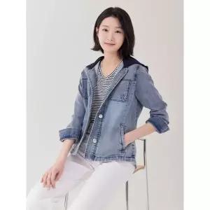 [하프클럽/]여성 져지후드 데님 자켓 LCJKP321_BL