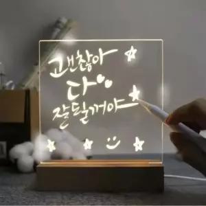 메모판 LED 메모 투명보드 스탠드 소형 메세지보드 15x15cm