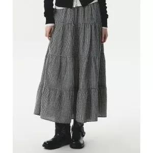 매장정품 후아유 WHO.A.U Check Long Tiered Skirt WHWHG2441F 149127