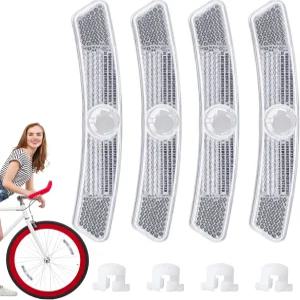 Thrmme 4PCS 자전거 반사경 야간 주행을 위한 플라스틱 바퀴 로드 마운틴 안전성