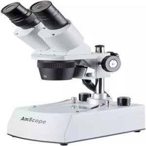 AmScope SE306 시리즈 컴팩트 멀티 렌즈 쌍안경 스테레오 현미경 - 20X-40X 배율 기둥 스탠드와 각진