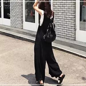 빅사이즈 레이어드 여성 슈트 민소매 점프수트 흰티 CWBF96E4