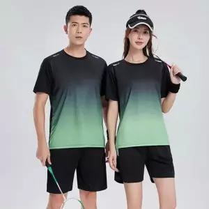 그라데이션 반바지 운동 반팔트레이닝복 컬러감 남여공용 반팔 세트