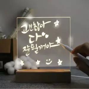 LED 메모 투명보드 스탠드 소형 15x15cm 메세지보드