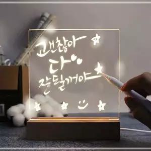 LED 메모 투명보드 스탠드 소형 15x15cm 메세지보드