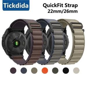 Garmin Fenix 7X 8X 8 7 Pro 6 5X Tactix 9 Forerunner 965 955 Enduro 3 루프 밴드 용 22mm 나일론 퀵