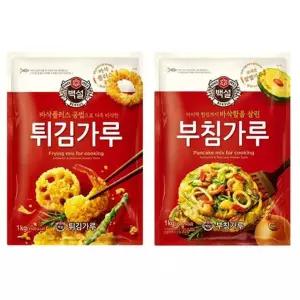 쿨샵 백설 부침가루 튀김가루 1kg 바삭한 전 명절음 튀김요리 전만들기