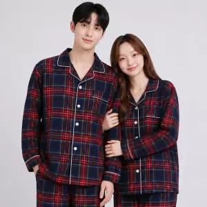 (제이지몰)겨울 양면기모 크리스마스 연말 산타체크 커플 파자마파티 잠옷세트
