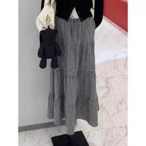 후아유 Check Long Tiered Skirt WHWHG2441F