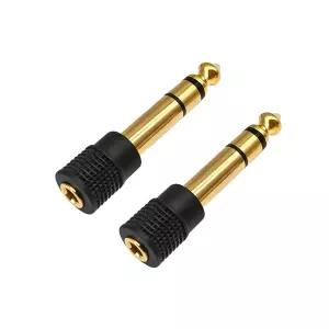 화신 6.35mm~3.5mm 오디오 어댑터 스테레오 헤드폰 잭 플러그 / 4인치 수컷 to 1/8인치 암컷 스피커 금도금