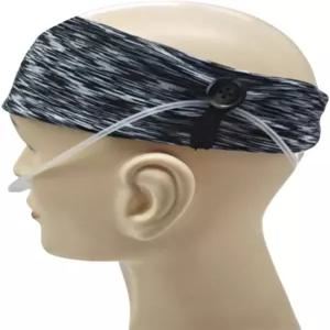 산소 비강 캐뉼라 헤드밴드 헤어 타이 귀 보호대 헤어밴드 조절식 튜브용 휴대용 농축기 사용자용 그레이