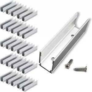 20개 알루미늄 네온 조명 클립 8x16mm LED 로프 마운트 브래킷 스크류 포함 방수 내식성 실내/실외용 휴일