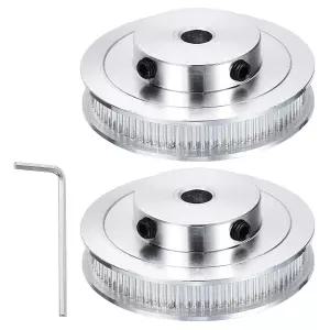 uxcell GT-2 풀리 동기 휠 80개 이빨 8mm 보어 알루미늄 합금 2개 폭 벨트에 맞춤 3D 프린터 및 CNC 기계용