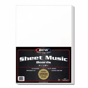 BCW 악보 보드 인증된 무산성 무거운 카드지 9 1/4 x 12 1/8 흰색 팩당 100장 보호 및 보존에 최적