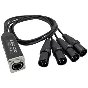 SAET-4M-3-4 채널 RJ45 Ethercon to XLR 수컷 브레이크아웃 오디오 스네이크 케이블 - 3피트