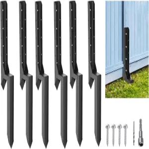Colinktool 6팩 울타리 기둥 수리용 말뚝 키트 중장비용 금속 데크 앵커 지지대 4x4/6x6 정원용 부러진