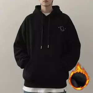 [모로엠] 남성 미니멀 기모 후드 티셔츠 DMC-TSK-QDD362