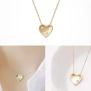 14K Gold 천연 하트 골드 체인 목걸이 14K목걸이 기념일선물 6EE81