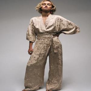 ZARA 자카드 벨트 롱 점프수트 - 카바 8356/514/307