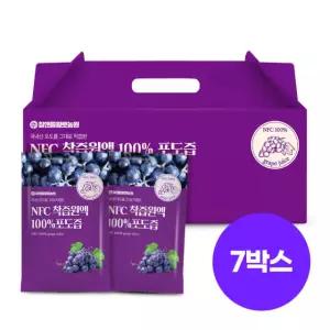 참앤들황토농원 NFC 착즙 100%국내산 포도즙 100ml 30포, 7개