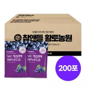 참앤들황토농원 NFC 착즙 100%국내산 포도즙 100ml 100포, 2개
