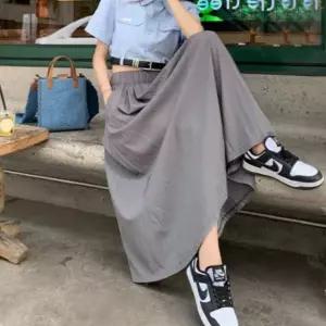 롱 치마 여성 스커트 플레어 A라인