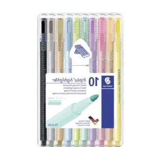 파스텔 삼각형광펜 362 CSB10 10색 STAEDTLER 필기구각 싱글팁 B6725