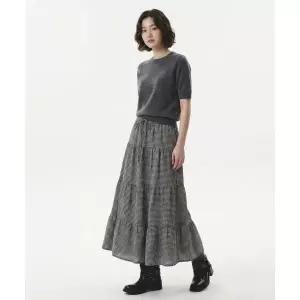 WHO.A.U Check Long Tiered Skirt / WHWHG2441F