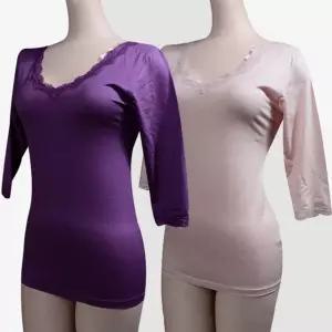 소프트한 터치감 소재 여성 7부 상의 내복