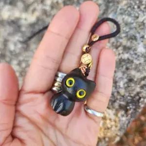 고양이 합격기원 부적모양 가방 키링