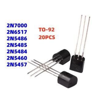 20개 새 제품 2N5457 2N5460 2N6517 TO-92 2N7000 직동형 트랜지스터