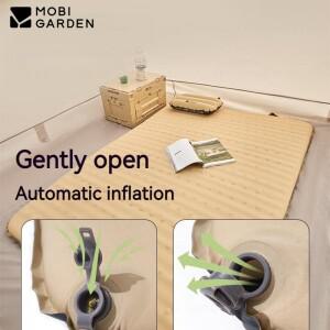 MOBI GARDEN 에어 매트리스 5cm 자동 풍선 슬리핑 패드 두꺼운 스폰지 쿠션 초경량 매트 베개 캠핑 가족