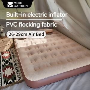 MOBI GARDEN 캠핑 에어 매트 더블 풍선 침대 26-29cm 두꺼운 쿠션 내장 전기 인플레이션 펌프 야외 휴대용