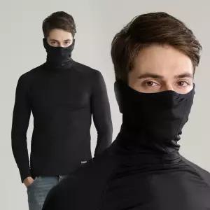 레이버 RAVER 겨울 남자 스판 기모 발열 바라클라바 티셔츠 목폴라 롱하이넥 히트 텍 오토바이